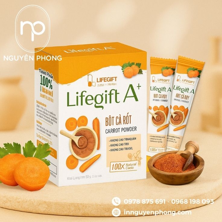 Mẫu hộp giấy đựng bột cà rốt chuyên nghiệp 